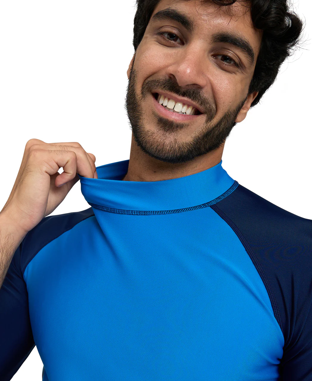 Camiseta de manga corta arena para hombre con protección UV Rash Graphic - Turquesa/Azul Marino - Imagen 4